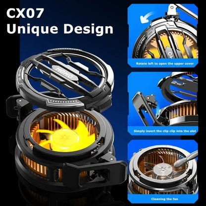 CX07 Magnetic Back clip 2 IN 1 Mobile Phone Cooling Radiator