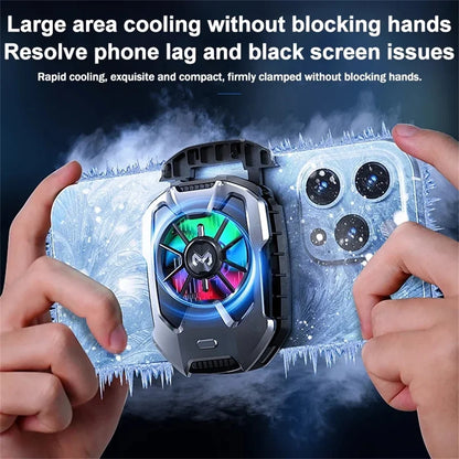Mobile Phone Heat Dissipator Cooling Fan with Temperature Display Gaming Cooling Radiator with Universal Back Clip for Cellphone