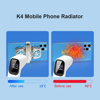 K4 Mobile Phone Radiator for 4.7-7.5in Screen Phone Fan Semiconductor Mobile Phone Cooler Gaming Cooler Heat Sink Mobile Phone